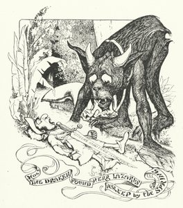 Hvordan Draken fant Herr Lazarus sovende ved våren (gravering) av Henry Justice Ford