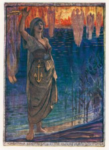 Illustrasjon til Pilegrimsreisen av John Bunyan (fargelitografi) av Henry Justice Ford