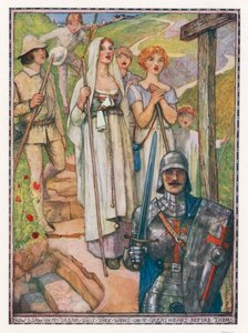 Illustrasjon til Pilegrimsreisen av John Bunyan (fargelitografi) av Henry Justice Ford