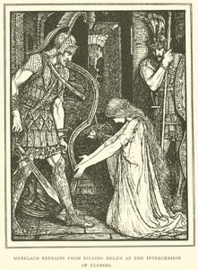 Menelaus avstår fra å drepe Helen ved Ulysses forbønn av Henry Justice Ford
