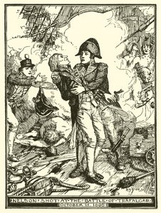 Nelson skutt i slaget ved Trafalgar, 21. oktober 1805 av Henry Justice Ford