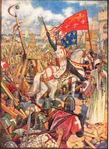 Richard Løvehjerte ved korstogene, illustrasjon fra 'A History of England' av Rudyard Kipling', 1911