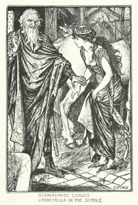 Scioravante etterlater Cannetella i stallen (gravering) av Henry Justice Ford
