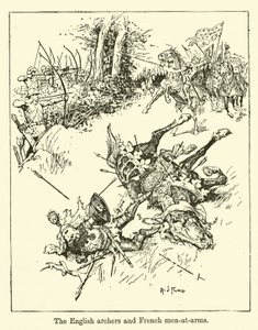 De engelske bueskytterne og franske stridsmenn av Henry Justice Ford