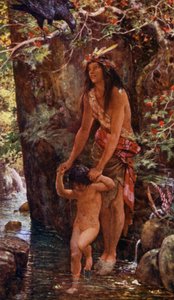 Jenta badet ham hver morgen i bassenget av Henry Justice Ford