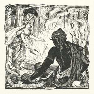 Udea finner maneateren (gravering) av Henry Justice Ford