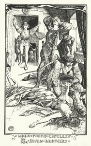 Udea funnet livløs av hennes syv brødre (gravering) av Henry Justice Ford