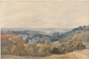 Landskap med Crieff Castle av Henry Jutsum