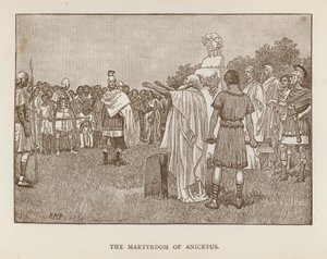 Martyrdøden til Anicetus (litho)