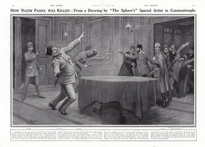 Attentatet på Nazim Pasha av de unge tyrkerne, Konstantinopel, 23. januar 1913