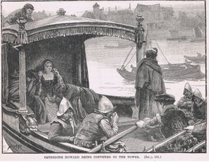 Catherine Howard blir formidlet til Tower 1542 av Henry Marriott Paget