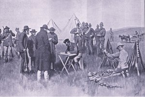 Å sverge nøytralitetens ed, illustrasjon fra After Pretoria: The Guerilla War, 1902 av Henry Marriott Paget