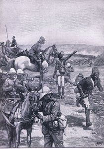 Slaget ved Omdurman: MacDonalds Brigade som frastøter Dervish-angrepet, illustrasjon fra Cassells History of England, 1900-tallet av Henry Marriott Paget