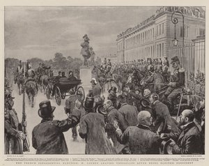 Det franske presidentvalget, M Loubet forlater Versailles etter å ha blitt valgt til president