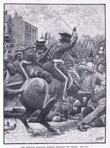 Peterloo-massakren: Husarer anklager folket 1819 e.Kr av Henry Marriott Paget