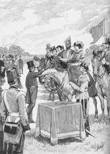 Dronningen presiderte ved den første distribusjonen av Victoria Cross, c1890 av Henry Marriott Paget