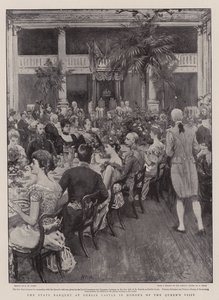 Statens bankett på Dublin Castle til ære for dronningens besøk