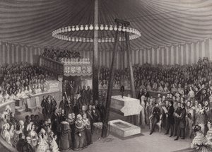 Seremoni for å legge den første steinen til New Royal Exchange av Albert, Prince Consort, City of London av Henry Melville