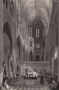Innvielse av kolonibiskoper i Westminster Abbey, London (gravering)
