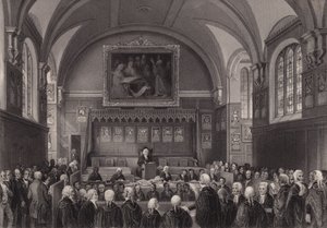 Lord Chancellor's Court, Lincoln's Inn Hall, London (gravering) av Henry Melville