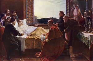De siste øyeblikkene til Raphael (farge litho)
