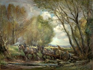 Hauling Timber, Stirlingshire, Skottland