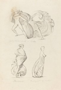 Draperi, tre figurer, en Bacchante og to fra naturen av Henry Noel Humphreys after John Flaxman