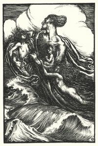 Matthew Arnold-dikt: The Forsaken Merman (gravering) av Henry Ospovat