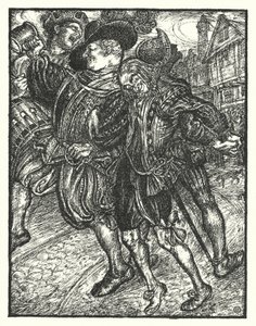 Shakespeare-sang: "And let me the canakin clink" (litho) av Henry Ospovat