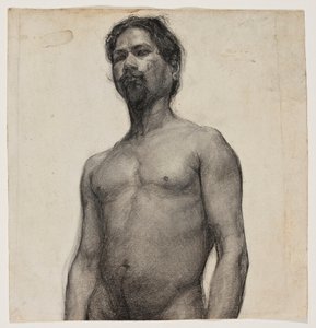 Studie av en svart mann. ca. 1891 (kull og pastell på kremfarget papir) av Henry Ossawa Tanner