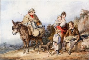 Milk Boy with Family Group, ca 1840 (Akvarell og gouache)