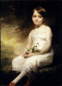 Portrett av Nancy Graham eller liten jente som holder blomster Maleri av Henry Raeburn (1756-1823) (ec.angl.) 1800-tallet Søn. 0,91x0,71 m Paris, musee du Louvre.