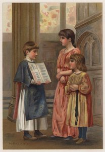 Evensong (farge litho) av Henry Ryland