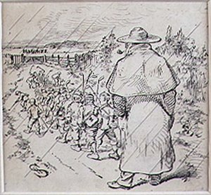 The School Boy Golfers in the Rain, illustrasjon fra 