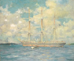En fransk bark i Falmouth Bay, 1902 av Henry Scott Tuke