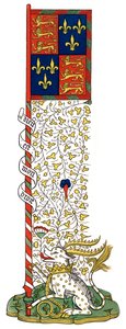 Banner for Englands og Frankrikes våpen, inndelt, c1445, 1843. av Henry Shaw