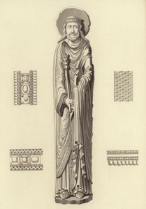Clovis I, rundt 1100, fra kirken Notre Dame De Corbeil av Henry Shaw