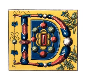 Opprinnelig bokstav D, 1400-tallet, 1843. av Henry Shaw