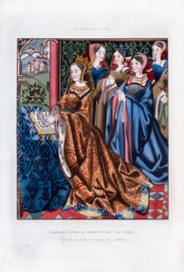Margaret, dronning av Henry VI, og hennes hoff, midten av 1400-tallet, 1843. av Henry Shaw
