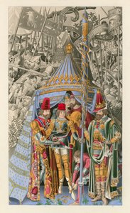 Pyrrhus mottar æren av ridderskap, tidlig på 1400-tallet av Henry Shaw