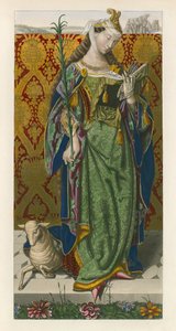 Saint Agnes, ca 1520, fra et bilde av Lucas van Leyden av Henry Shaw