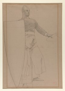 Uten tittel [Grafittstudie av veggdekorasjon i styrerommet i Prudential Life Insurance-bygningen i Newark, New Jersey av Henry Siddons Mowbray