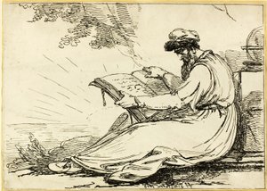 Orientalsk med skjegg, leser en bok av Henry Singleton