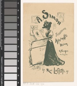 Visittkort til kunsthandler A. Simon i Paris