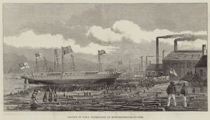 Lansering av HMS Tourmaline på Middlesbrough-on-Tees av Henry Spernon Tozer