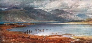 Morven-åsene fra Appin, Argyllshire (fargelitografi)