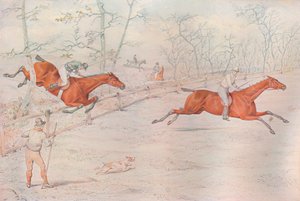 En hindring: Dekker et sterkt oksegjerde. Ned for hundre!, 1927 av Henry Thomas Alken