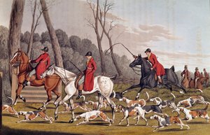 Jakt: “” The fox hunt”” Engelsk litografi av Henri Alken (1774-1850) 1800-tallets Paris, B.N.