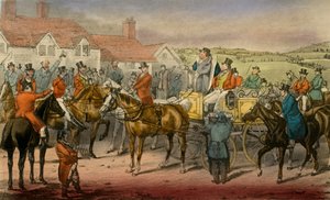 Mr. Jorrocks erklærer sin manglende evne til å abonnere på Surrey Stag-hounds, 1838 av Henry Thomas Alken