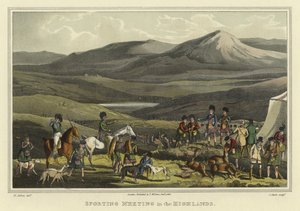 Sportsmøte i høylandet (chromolitho) av Henry Thomas Alken